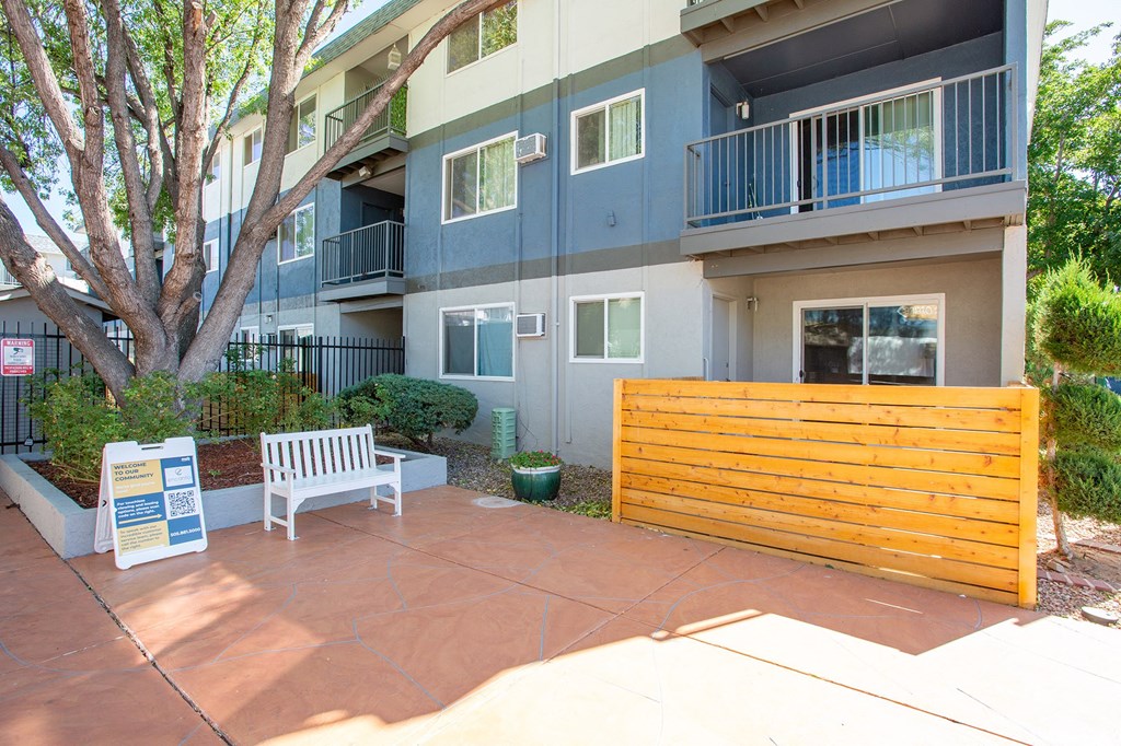 Private Patios at Encanto Lofts in Albuquerque New Mexico